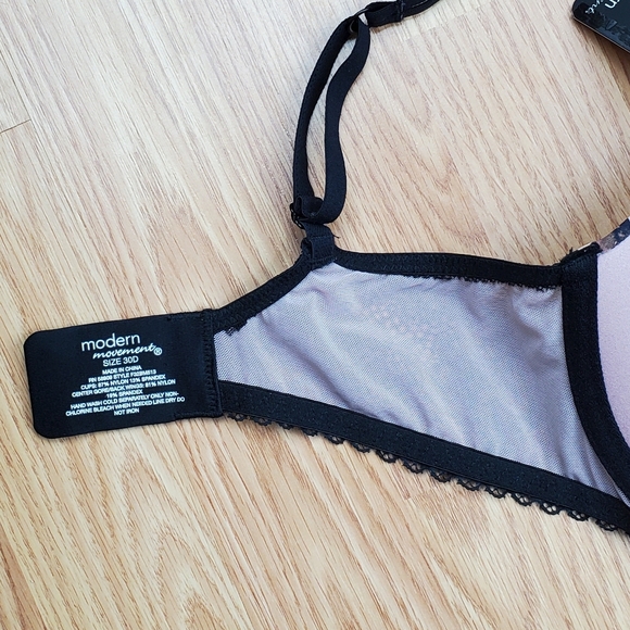 NWT Modern Movement 30 D lace wing push up t shirt bra abstract leopard cross  - Picture 11 of 12